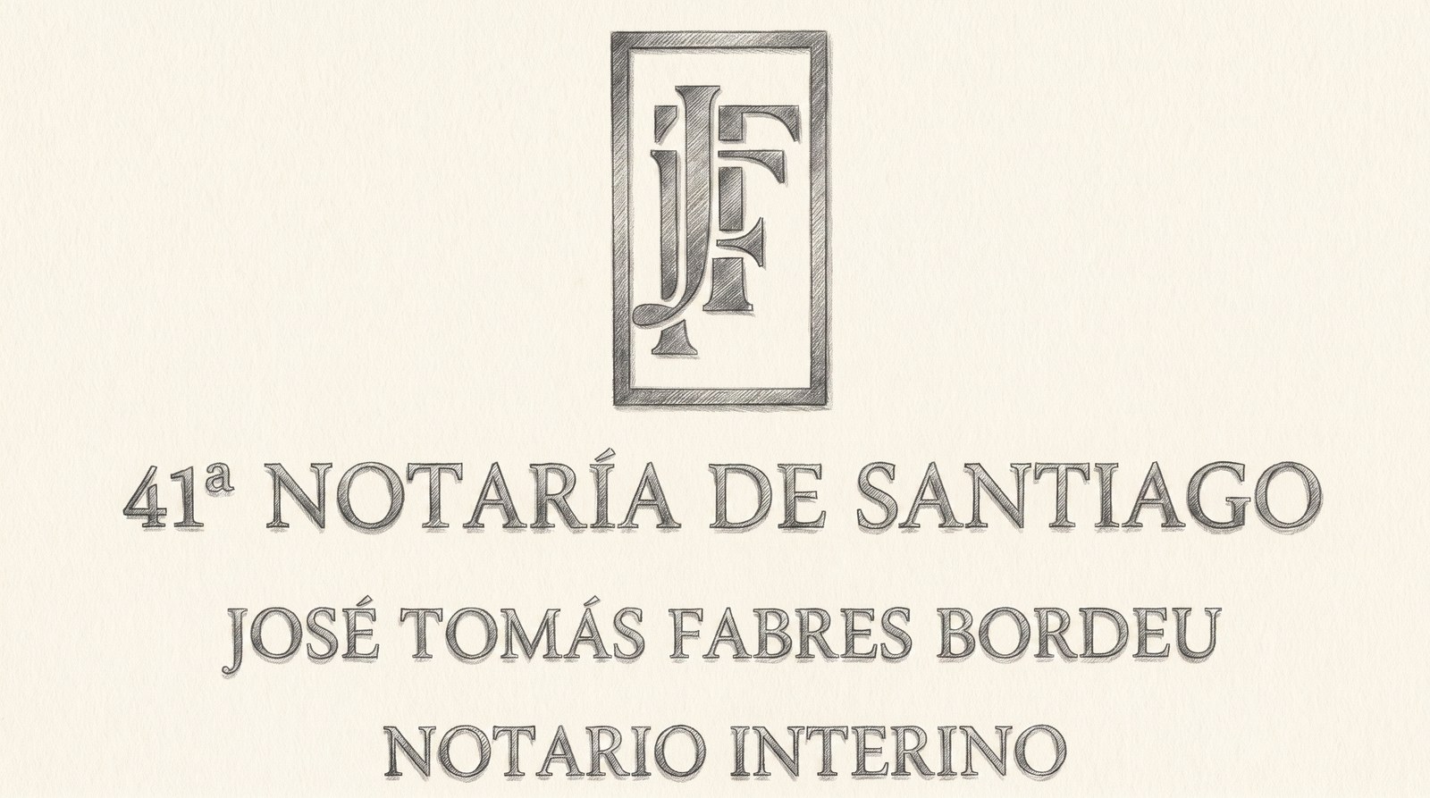 Entrada de la 41ª Notaría de Santiago en el piso 4: panel de cristal grabado con el monograma y el nombre del notario
