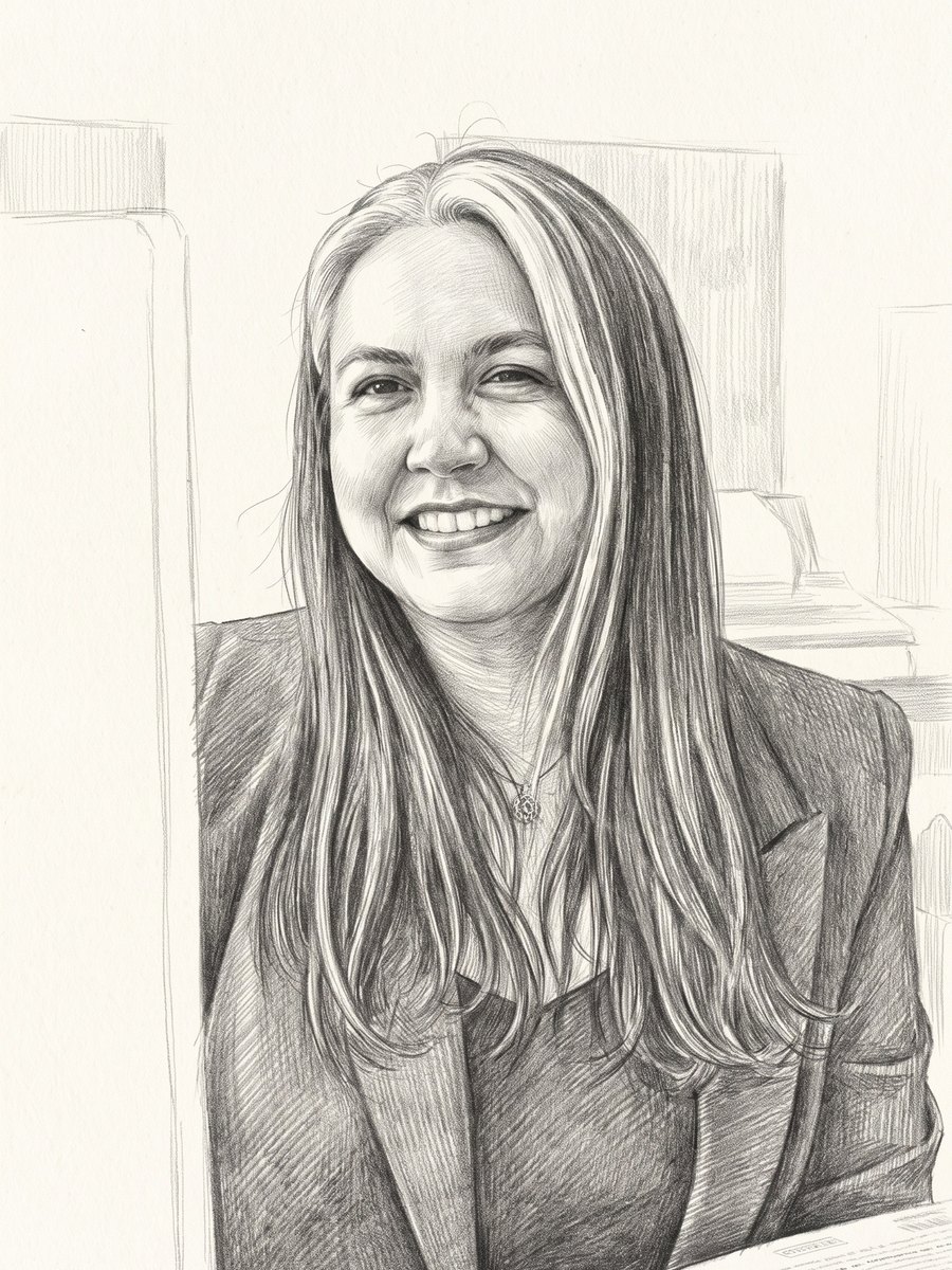 Integrante del equipo de la 41ª Notaría de Santiago en su puesto de trabajo — dibujo a grafito