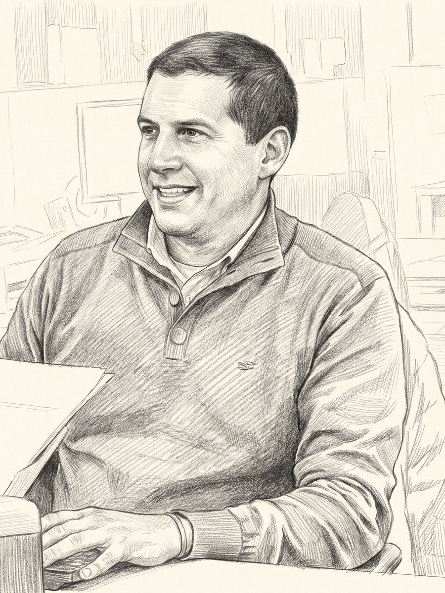 Integrante del equipo de la 41ª Notaría de Santiago digitalizando un documento — dibujo a grafito